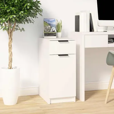 vidaXL Dulap de birou, alb, 33,5x50x75 cm, lemn prelucrat