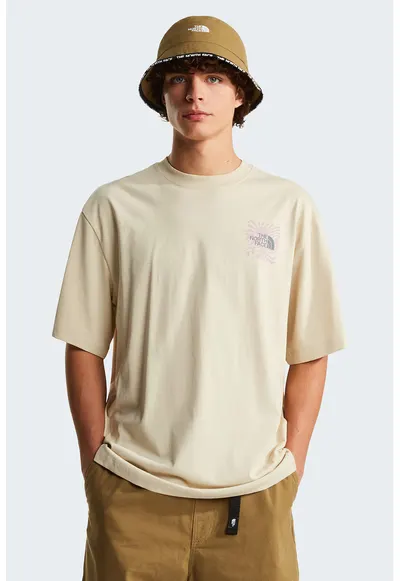 Tricou supradimensionat cu model grafic Sun - Roz fandango/Maro camel/Gri antracit