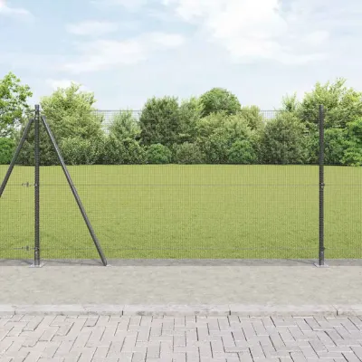 vidaXL Plasă de Sârmă Sudată cu Bază din Beton 50 x 1,2 m Gri Plasă