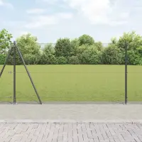 vidaXL Plasă de Sârmă Sudată cu Bază din Beton 50 x 1,2 m Gri Plasă