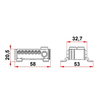 Clema cu conexiune rapida, alb, 2 x 25mm², 14 x 6 mm²