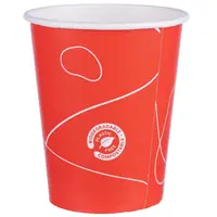 Pahare din Carton, 270 ml, Biodegradabile, Rosii, 25 Bucati