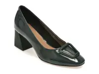 Pantofi eleganti IMAGE verzi, 4F5671, din piele naturala lacuita