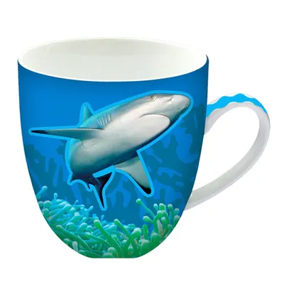 Cană din ceramică, Deluxebase, imprimeu rechin, 440 ml, colecția Animug
