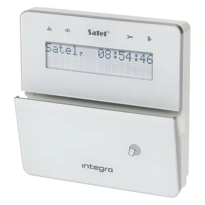 Tastatura LCD cu cititor de proximitate Satel INT-KLFR-WSW, 3 butoane functionale, extensie 2 zone programabile, buzzer