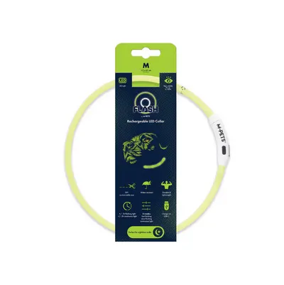10855599 FLASH LED rechargeable collar M Green