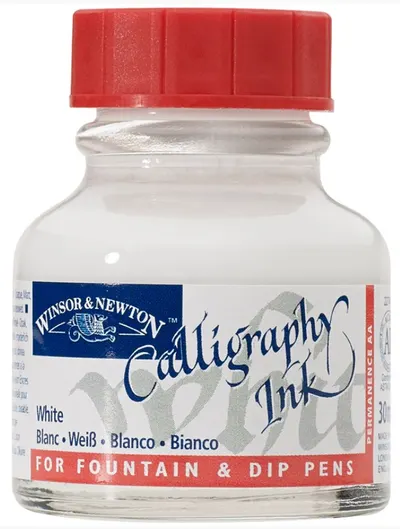 Cerneală de caligrafie Winsor & Newton - Alb, 30 ml