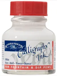 Cerneală de caligrafie Winsor & Newton - Alb, 30 ml