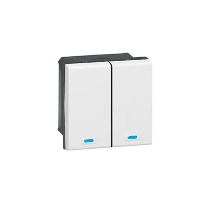KNX control unit Mosaic - lighting management - 2 push 4 actuation point -alb