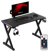 Birou de gaming Huzaro – Hero 2.3 RGB, 120 x 60 cm, negru