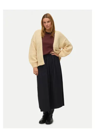 Cardigan dama - supradimensionat - galben - poliester reciclat