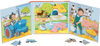 Carte magnetică cu 2 puzzle-uri