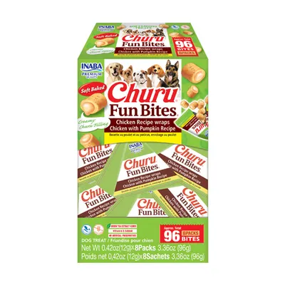 Churu Dog Fun Bites Recompense pentru Caini cu Pui si Dovleac