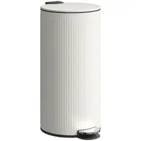 HOMCOM Coș de gunoi 30 L cu capac soft-close, metal și PP, crem | Aosom Romania