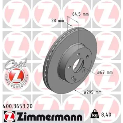 Disc frana ZIMMERMANN 400.3653.20