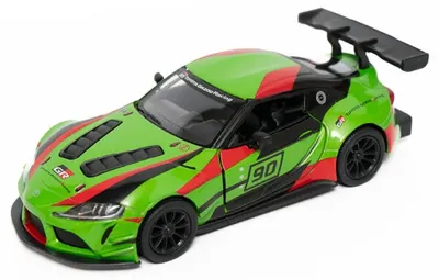 Mașinuță metalică Kinsmart - Toyota GR Supra Racing Concept, #90, 1:36, verde