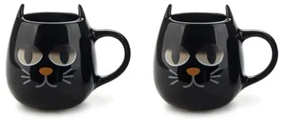 Căni termoizolante pentru espresso Balvi - Wake Cat, 150 ml, 2 bucăți