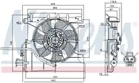 Ventilator radiator (cu carcasa) CITROEN C1, C1 II; PEUGEOT 107, 108; TOYOTA AYGO 1.0 1.2 dupa 2005