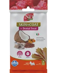 FARMINA N&D Quinoa Dental Treat Skin Coat Herring Mini 60 g gustare dentara cu hering, pentru caini talie mica