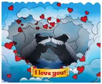Felicitare Gespaensterwald 3D - I love you