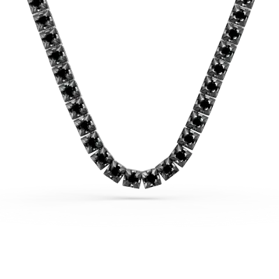 Colier tennis din aur negru cu diamante negre de 9ct