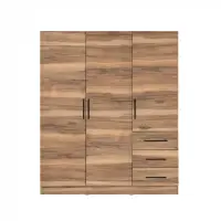 Dulap LEON cu sistem soft close, 3 usi si 3 sertare, bengala, 150x45x180 cm