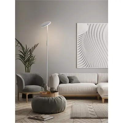 Lampa podea NOTOS Triac Dimabil Nisipiu Alb Aluminiu & Acrylic LED 30 Wat 220-240Volt 2288Lm 3000K IP20 Intrerupator On/Off