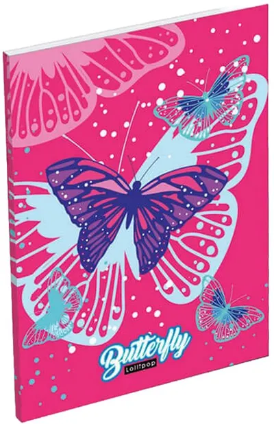 Caiet de notite A7 Lizzy Card Pink Butterfly