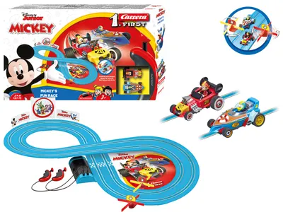 Set de joc Carrera - Circuit Mickey, Cursă distractivă