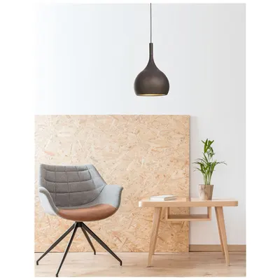 Lampa suspendata NUORESE Inchis Brown Aluminiu Outside Auriu Inside LED E27 1x12 Wat 230 Volt IP20 Fara bec