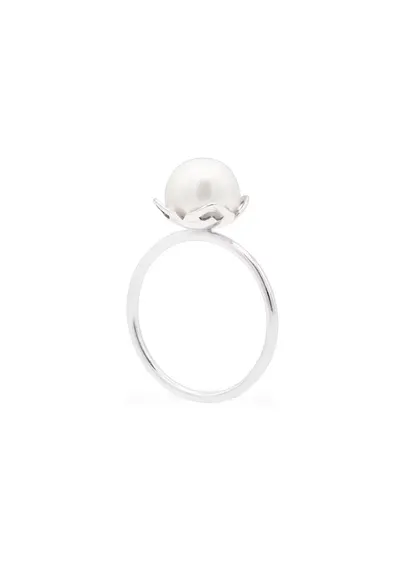 Inel JASMINE GARDEN cu perla veritabila de cultura - aur 14K - 51 - Alb