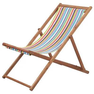 vidaXL Scaun pliabil din material textil și cadru din lemn, multicolor