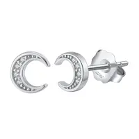 Cercei argint 925, JW1778, model semiluna, placati cu rodiu