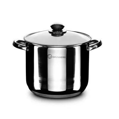 Oala din Inox cu Capac din Sticla , 5.6 l, Grunberg Gr2120