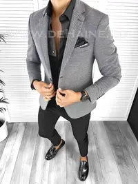 Sacou barbati slim fit gri B8328 P19-4.2