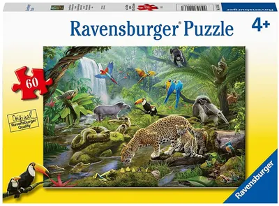 Puzzle Ravensburger din 60 de piese - Animale din padurea tropicala