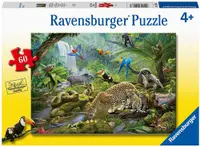 Puzzle Ravensburger din 60 de piese - Animale din padurea tropicala
