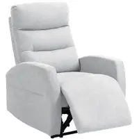HOMCOM Fotoliu relaxant reglabil cu suport pentru picioare, fotoliu tapițat modern, Gri deschis | Aosom Romania