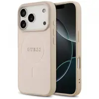 Husa MagSafe pentru Apple iPhone 17 Pro, Guess, Saffiano Classic Logo, Roz