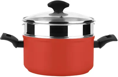 Oală cu accesoriu pentru abur Fagor – Maxima, 3,1 L, roșie
