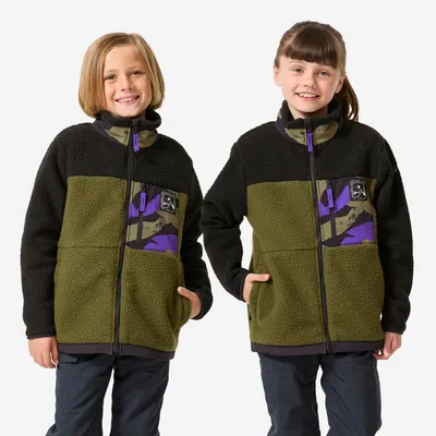Polar sherpa chaude copii 7-15 ani, NH 900 zip Verde-Negru