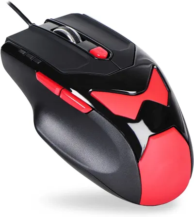 Gaming mouse LASER USB 800-1200-2100-3400DPI 6 butoane 76g cu 4x4.2g greutati interschimbabile DONZO DO959-BL