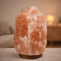 Lampa sare Himalaya, suport din lemn, intrerupator, greutate 10-12 kg