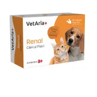 VETARIA+ Renal, supliment sistem renal câini și pisici, Pui, capsule VETARIA+ Renal, XS-XL, supliment sistem renal câini și pisici, Pui, cutie, 30 capsule