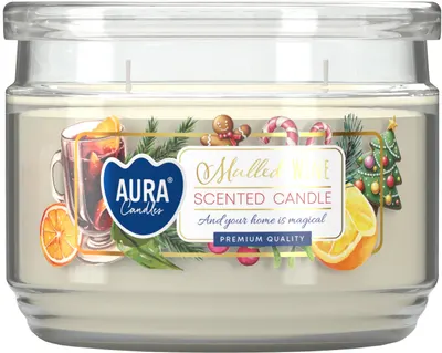 Lumânare parfumată Bispol Aura - Mulled Wine, 280 g