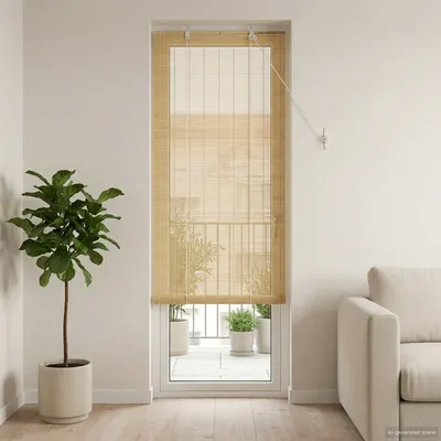 vidaXL Rulou textil natural 60 x 220 cm Bambus