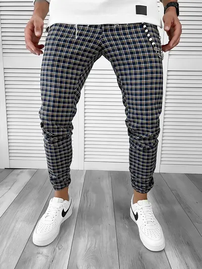 Pantaloni barbati casual in carouri 11961 V14-2
