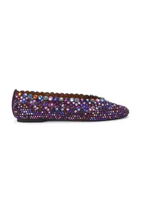 Kurt Geiger London balerini din piele întoarsă Jewel Perf Ballerina Purple
