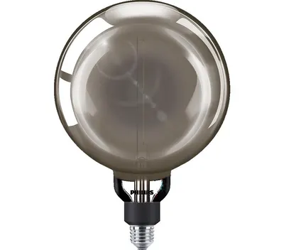 Bec LED vintage (decorativ) Philips Giant G200, EyeComfort, E27 ,6.5W(20W), 200 lm, lumina calda (1800K), dimabil, Fumuriu, 28.6