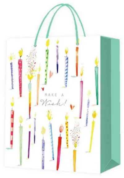 Pungă cadou Happy Birthday - Lumânări, 30 х 41.5 х 12 cm
